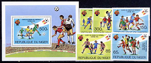 Нигер, 1981, ЧМ 1982, 5 марок+блок
